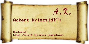 Ackert Krisztián névjegykártya
